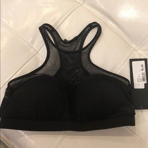 Michi black fishnet sports bra - padded